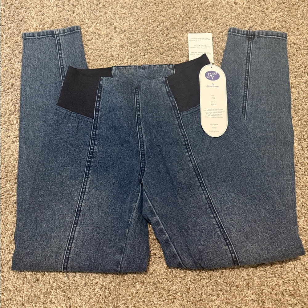DG2 by Diane Gilman Blue Jeggings with Slim Leg Design